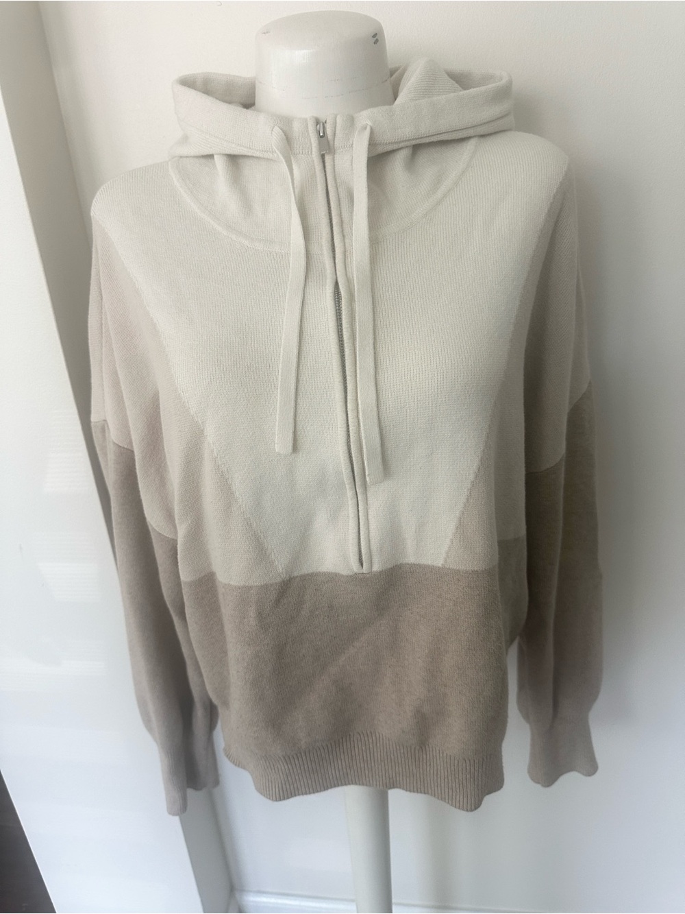 NAADAM 1/2 Zip Hooded Colorblocked Sweater L